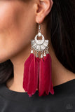 Plume Paradise - Red Paparazzi Earrings All Eyes On U Jewelry