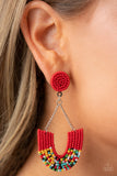 Make it RAINBOW - Red Paparazzi Earrings All Eyes On U Jewelry