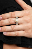 A-List Applique - White Paparazzi Ring All Eyes On U Jewelry 