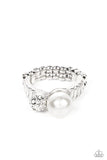 A-List Applique - White Paparazzi Ring All Eyes On U Jewelry 