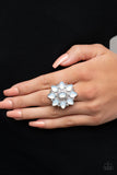 Enchanted Orchard - White Paparazzi Ring All Eyes On U Jewelry