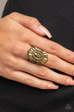 Daringly Deco - Brass Paparazzi Ring All Eyes On U Jewelry