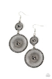 Bring Down the WHEELHOUSE - Silver Paparazzi Earrings All Eyes On U 