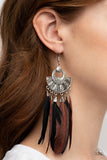 Plume Paradise - Multicolor Paparazzi Earrings All Eyes On U Jewelry 