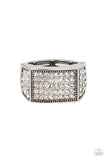 Metro Merger - White Paparazzi Ring All Eyes On u Jewelry