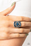 Amplified Aztec - Blue Paparazzi Ring All Eyes On U Jewelry