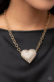 Heartbreakingly Blingy - Gold Paparazzi Necklace All Eyes On U Jewelry