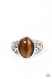Crystals and Cats Eye - Brown Paparazzi Ring All Eyes On U Jewelry
