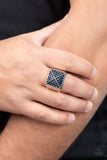 Pyramidal Powerhouse - Blue Paparazzi Ring All Eyes On U Jewelry