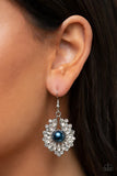 Crowns Required Blue Paparazzi Earrings