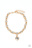 Paparazzi Hear Bracelet-Truly Lovely - Gold All Eyes On U