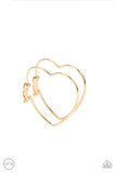 Harmonious Hearts - Gold Heart Hoop Paparazzi Earrings All Eyes On U 