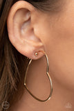 Harmonious Hearts - Gold Heart Hoop Paparazzi Earrings All Eyes On U 
