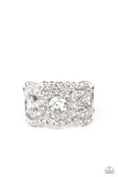 Doting on Dazzle - White Paparazzi Ring All Eyes On U Jewlery