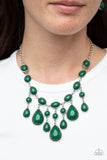 Mediterranean Mystery - Green Paparazzi Necklace All Eyes On U Jewelry