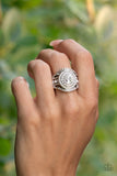 Understated Drama - White Paparazzi Ring All Eyes On U Jewelry
