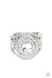 Understated Drama - White Paparazzi Ring All Eyes On U Jewelry