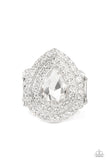 Icy Indulgence - White Paparazzi Ring All Eyes On U Jewelry