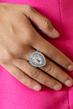 Icy Indulgence - White Paparazzi Ring All Eyes On U Jewelry