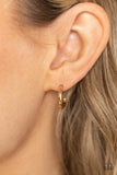 Small-Scale Shimmer - Gold Paparazzi Earrings All Eyes On U