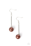 Pearl Redux - Brown Paparazzi Earrings All Eyes On U Jewelry