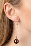 Pearl Redux - Brown Paparazzi Earrings All Eyes On U Jewelry
