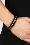 Pretty, Pretty PLEATS - Black Paparazzi Bracelet All Eyes On U Jewelry