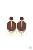 Western Retreat - White Paparazzi Earrings All Eyes On U Jewelry