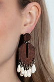 Western Retreat - White Paparazzi Earrings All Eyes On U Jewelry