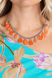 Fairytale Fortuity - Orange Paparazzi Necklace All Eyes On U Jewelry