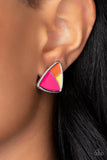 Kaleidoscopic Collision - Multicolor Paparazzi Earrings All Eyes On U 