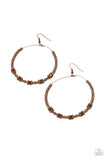 Simple Synchrony - Copper Paparazzi Earrings All Eyes On U