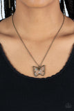 Gives Me Butterflies - Brass Paparazzi Necklace All Eyes On U Jewelry