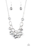 Rhinestone River - Silver Paparazzi Earrings All Eyes On U Jewelry
