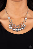Rhinestone River - Silver Paparazzi Earrings All Eyes On U Jewelry