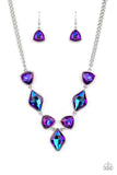 Glittering Geometrics - Purple Paparazzi Necklace All Eyes On U Jewel
