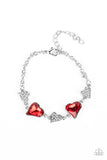 Cluelessly Crushing - Red Paparazzi Bracelet All Eyes On U Jewelry