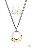 Tectonic Treasure - Gold Paparazzi Necklace All Eyes On U Jewelry