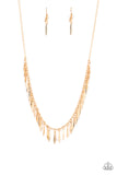 Striking Sheen - Gold Paparazzi Necklace All Eyes On U Jewelry