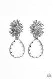 Stellar Shooting Star - White Paparazzi Earrings