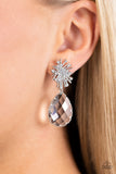 Stellar Shooting Star - White Paparazzi Earrings