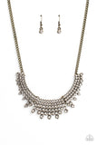 Shimmering Song - Brass Paparazzi Necklace All Eyes On U Jewelry