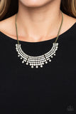 Shimmering Song - Brass Paparazzi Necklace All Eyes On U Jewelry