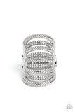 Rippling Rarity - White Paparazzi Ring All Eyes On U Jewelry