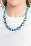 Warped Whimsicality - Blue Paparazzi Necklace All Eyes On U Jewelry