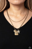 Masterpiece in Progress - Brass Paparazzi Necklace All Eyes On U Jewel