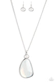 Geometric Glow - White Paparazzi Necklace All Eyes On U 