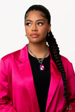 Edgy Exaggeration - Pink Paparazzi Necklace All Eyes On U Jewelry