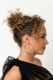 Theater HOOP - White Paparazzi Earrings All Eyes On U Jewelry