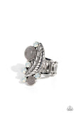 Off To FEATHER-land - Silver Paparazzi Ring All Eyes On U Jewelry